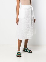 Thumbnail for your product : Jil Sander Navy Textured Draped Skirt