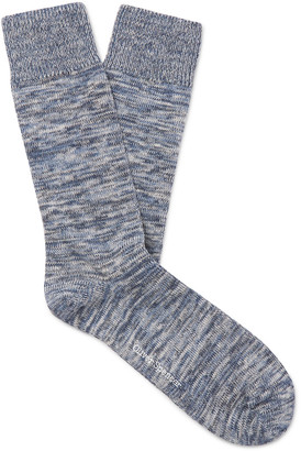 Oliver Spencer Loungewear Miller Melange Stretch Cotton-Blend Socks