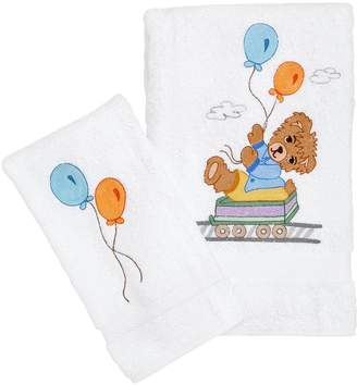 Loretta Caponi Set Of 2 Hand Embroidered Cotton Towels