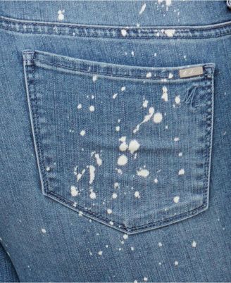 Melissa McCarthy Trendy Plus Size Paint-Splatter Rambler Wash Pencil Jeans