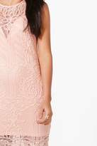 Thumbnail for your product : boohoo Boutique Anna Print Lace Midi Dress