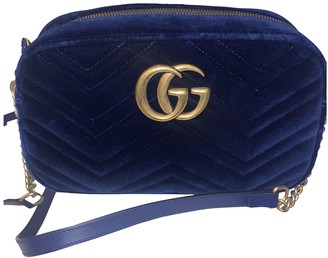 gucci blue velvet purse