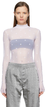 Givenchy White Transparent 4G Bodysuit