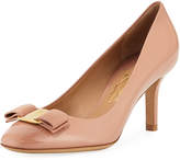Thumbnail for your product : Ferragamo Erice70 Vara Bow Patent 70mm Pumps, New Blush