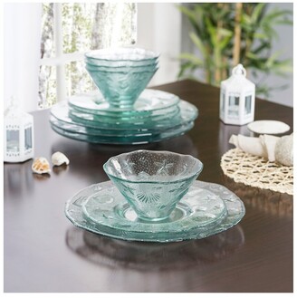 French Home Recycled Glass 12Pc Coastal Dinnerware Set - ShopStyle