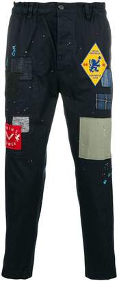 DSQUARED2 distressed patchwork cropped trousers