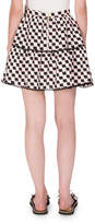Thumbnail for your product : Kenzo Silk Jacquard Scalloped Check Skirt, White