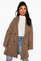 Thumbnail for your product : boohoo Petite Oversize Double Breasted Pocket Detail Coat
