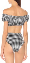 Thumbnail for your product : Solid & Striped Off-the-shoulder gingham bikini top