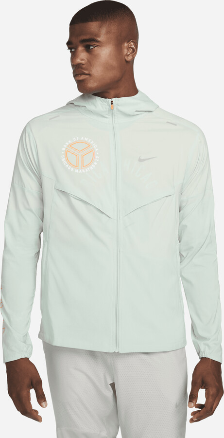 Nike Men's Repel UV Windrunner Running Jacket in Green - ShopStyle