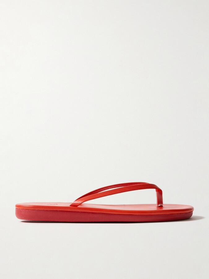 Ancient Greek Sandals Saionara Leather Flip Flops - Red