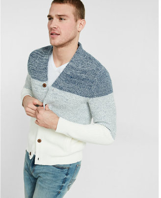 Express cotton ombre shawl collar cardigan