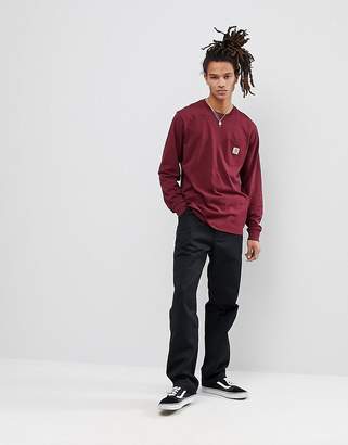 Carhartt WIP Long Sleeve Pocket T-Shirt In Red