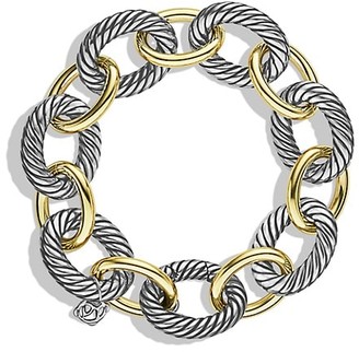 David Yurman Extra-Large Oval Link Bracelet with 18K Yellow Gold