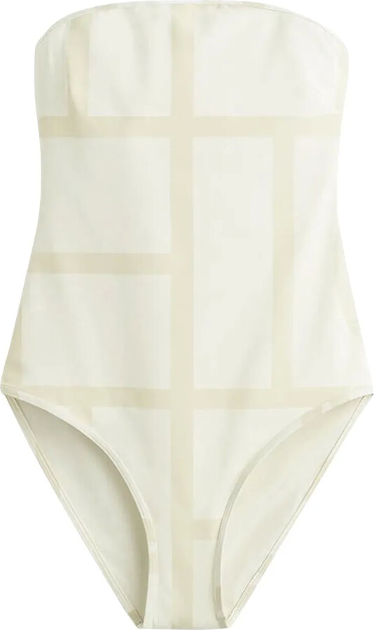 Totême Monogram Strapless Swimsuit