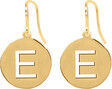 QVC 14K Gold Plated Sterling Silver Round Initial E arrings