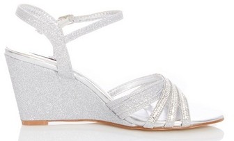 quiz wide fit silver shoes