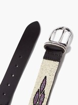 Thumbnail for your product : Isabel Marant Kalibo Beaded Leather Belt - White Multi