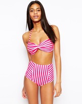 Thumbnail for your product : ASOS Mix and Match Twist Bandeau Stripe Fuller Bust Bikini Top D-F