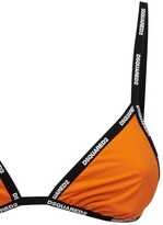 Thumbnail for your product : DSQUARED2 Logo Print Lycra Triangle Bikini Top