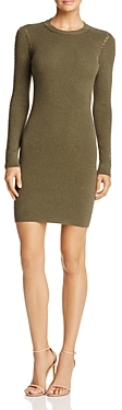 Minnie Rose Laced-Inset Sweater Dress