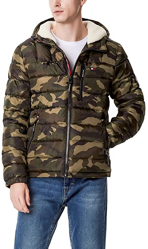 Tommy Hilfiger Men's Midweight Sherpa Lined Hooded Water Resistant Puffer  Jacket - ShopStyle