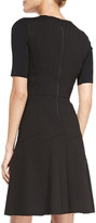 Thumbnail for your product : Elie Tahari Maria Fit-and-Flare Short-Sleeve Dress, Black