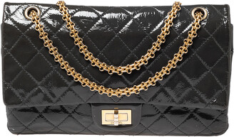 Chanel Black Patent Reissue Medium Flap - Vintage Lux