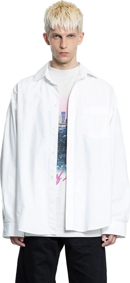 Balenciaga Layered Shirt in Cotton Poplin and Dry Jersey