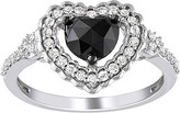Thumbnail for your product : MODERN BRIDE Midnight Black Diamond 1 CT. T.W. Black & White Diamond Heart Ring In 10K White Gold