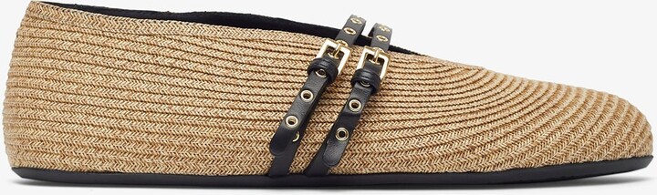 Alaia Paper straw nature ballet flats