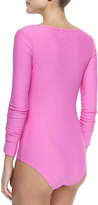 Thumbnail for your product : Cover Long-Sleeve One-Piece Ballet Swimsuit, Pink
