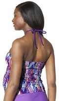 Thumbnail for your product : Manhattan Beachwear Inc Women's Maternity Cinched Bandeau Tankini Swim Top - Purple/Blue