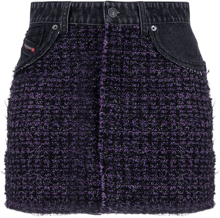 purple jean skirt