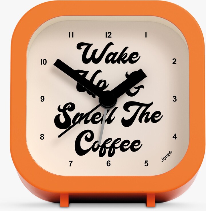 Jones Clocks Bob 'Wake Up & Smell The Coffee' Analogue Alarm Clock