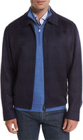 Thumbnail for your product : Brioni Wool-Blend Plaid Blouson Jacket, Navy