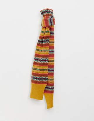 ASOS Design DESIGN fairisle knit wool mix long scarf