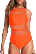 Thumbnail for your product : Holipick Women High Neck One Piece Swimsuits for Women Mesh Bathing Suits Open Back Swimwear