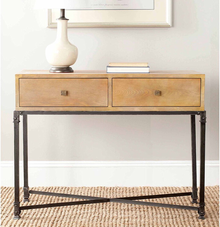 SAFAVIEH Julian Traditional 2 Drawer Console, Natural