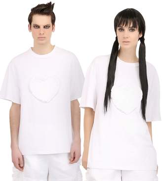 Nicopanda Ruffled Heart Cotton T-Shirt