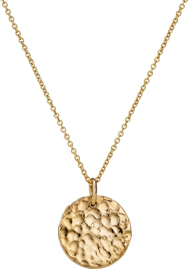 Posh Totty Designs Gold Plated Textured Disc Necklace