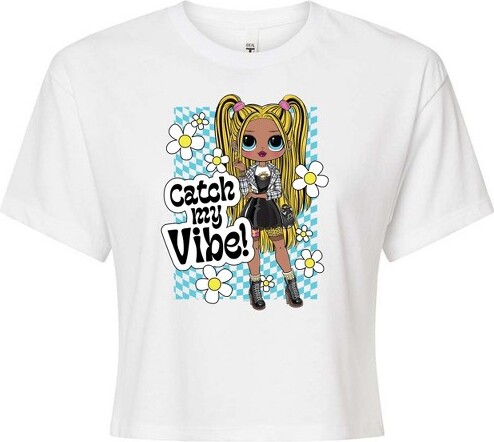Women's LOL Surprise! Catch My Vibe Cropped Graphic T-Shirt - White - X-Large