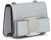 Thumbnail for your product : Ferragamo Vara Rainbow silver glitter bag