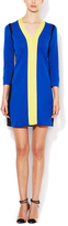 Thumbnail for your product : Magaschoni Cotton V-Neck Colorblock Dress