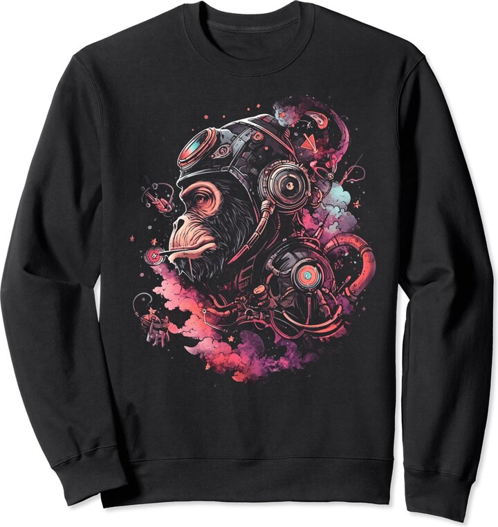We Anomaly Steampunk | Monkey | Cool Vintage Sci-Fi Space Graphic #4 Sweatshirt