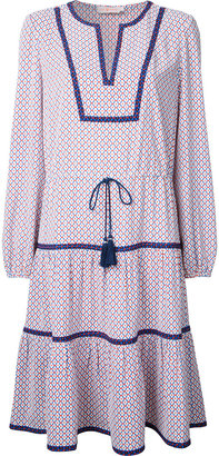 Tory Burch contrast-hem patterned shirt dress - women - Polyester - 8