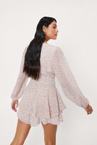 Thumbnail for your product : Nasty Gal Womens Chiffon Ditsy Floral Print Belted playsuit - Blue - 6