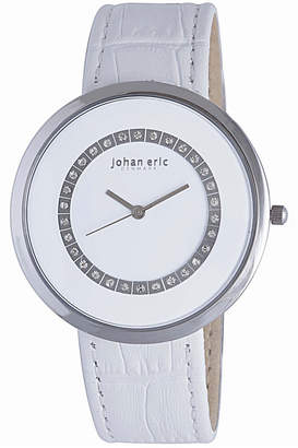 Johan Eric Vejle Quartz White Leather Strap Watch