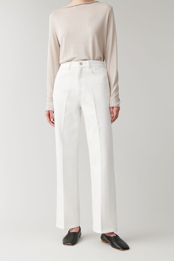 cos white jeans