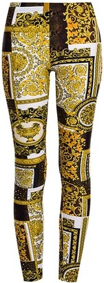 Versace Barocco Patchwork-Print Leggings